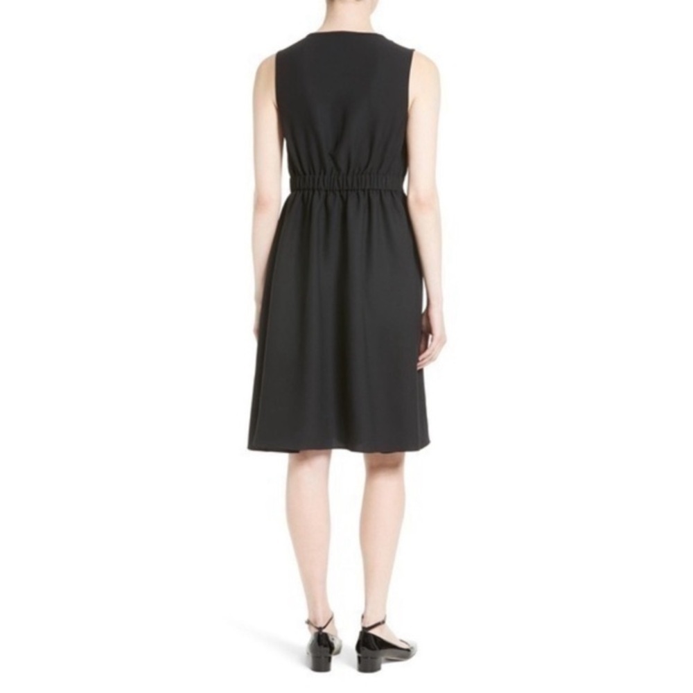 Kate Spade Rambling Rose Crepe Ruffle Fit & Flare Black Dress Medium NWT Cottage - Picture 3 of 14